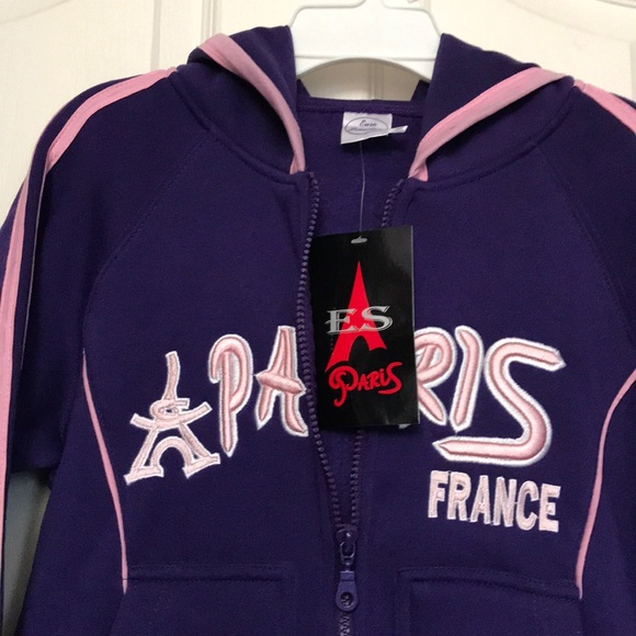 Women’s M Purple Paris France Hoodie (NWT) - Picture 5 of 5